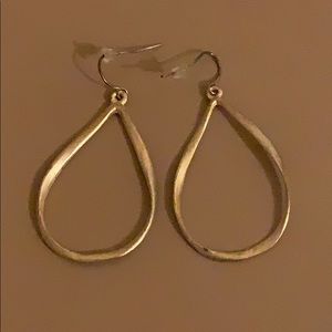 Gold Pear Shaped Hoop Earrings